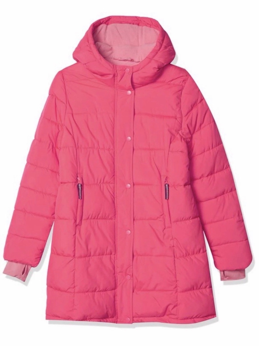 Amazon Essentials Girls Hooded Pink Puffer Coat
